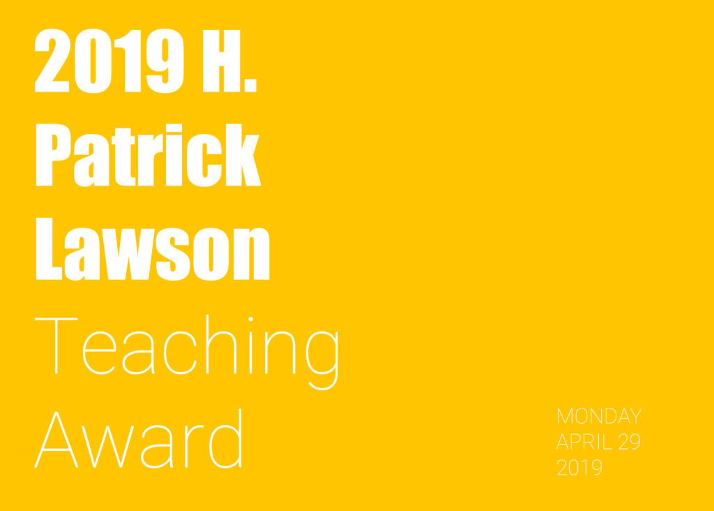 2019 H. Patrick Lawson Teaching Award